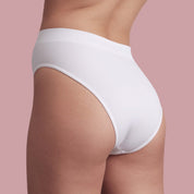 Bellissima: Slip vita alta senza cuciture a costine Bianco