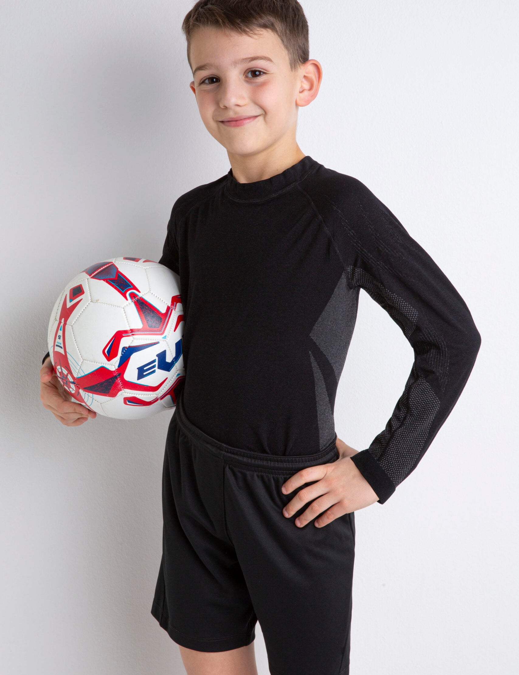 Bellissima: Maglia TERMICA traspirante bambino manica lunga Nero