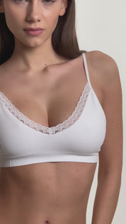 Bralette costina con pizzo