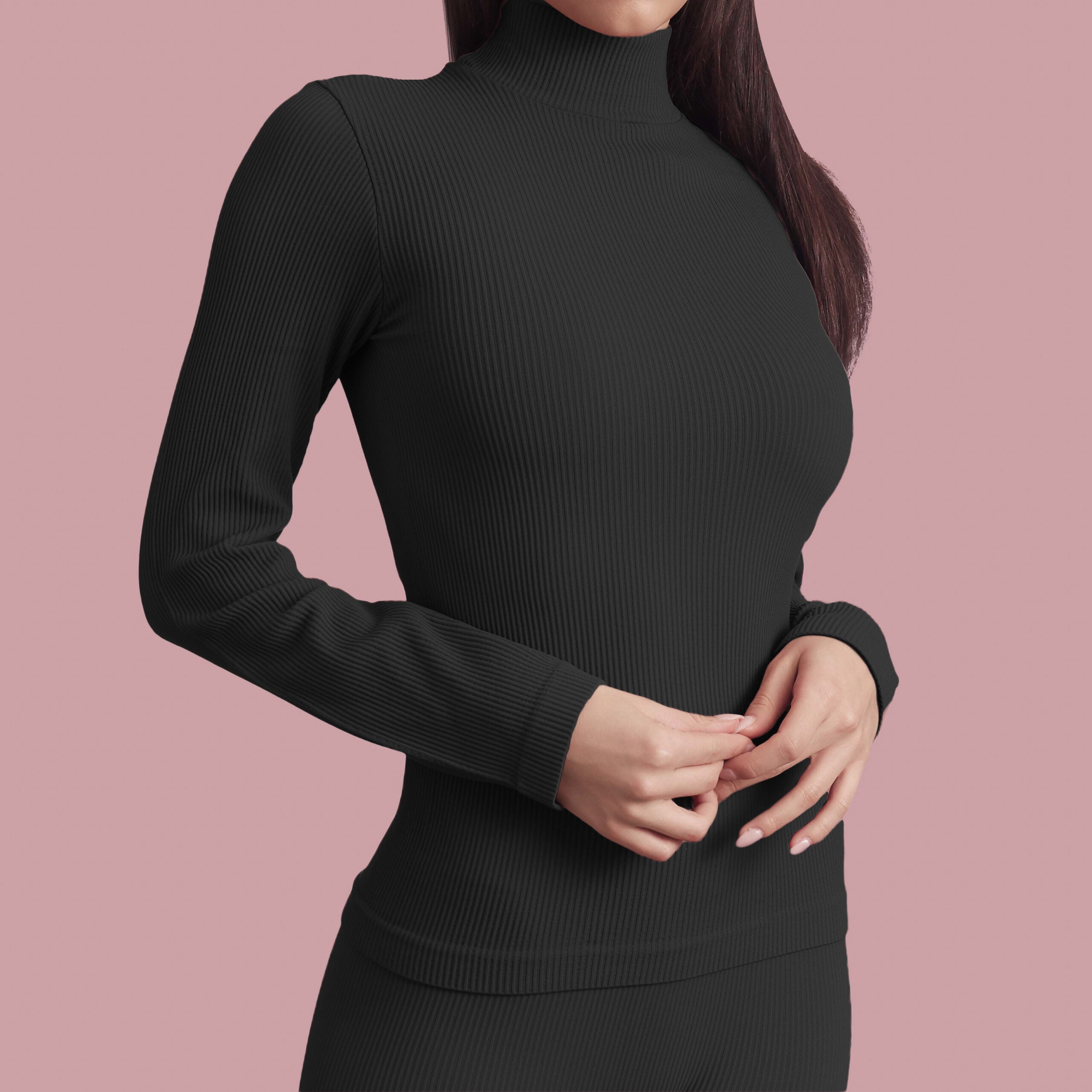 Bellissima: Lupetto homewear in costina Nero