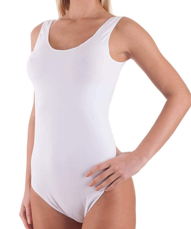 Bellissima: Body Canotta Spalla Larga Bianco