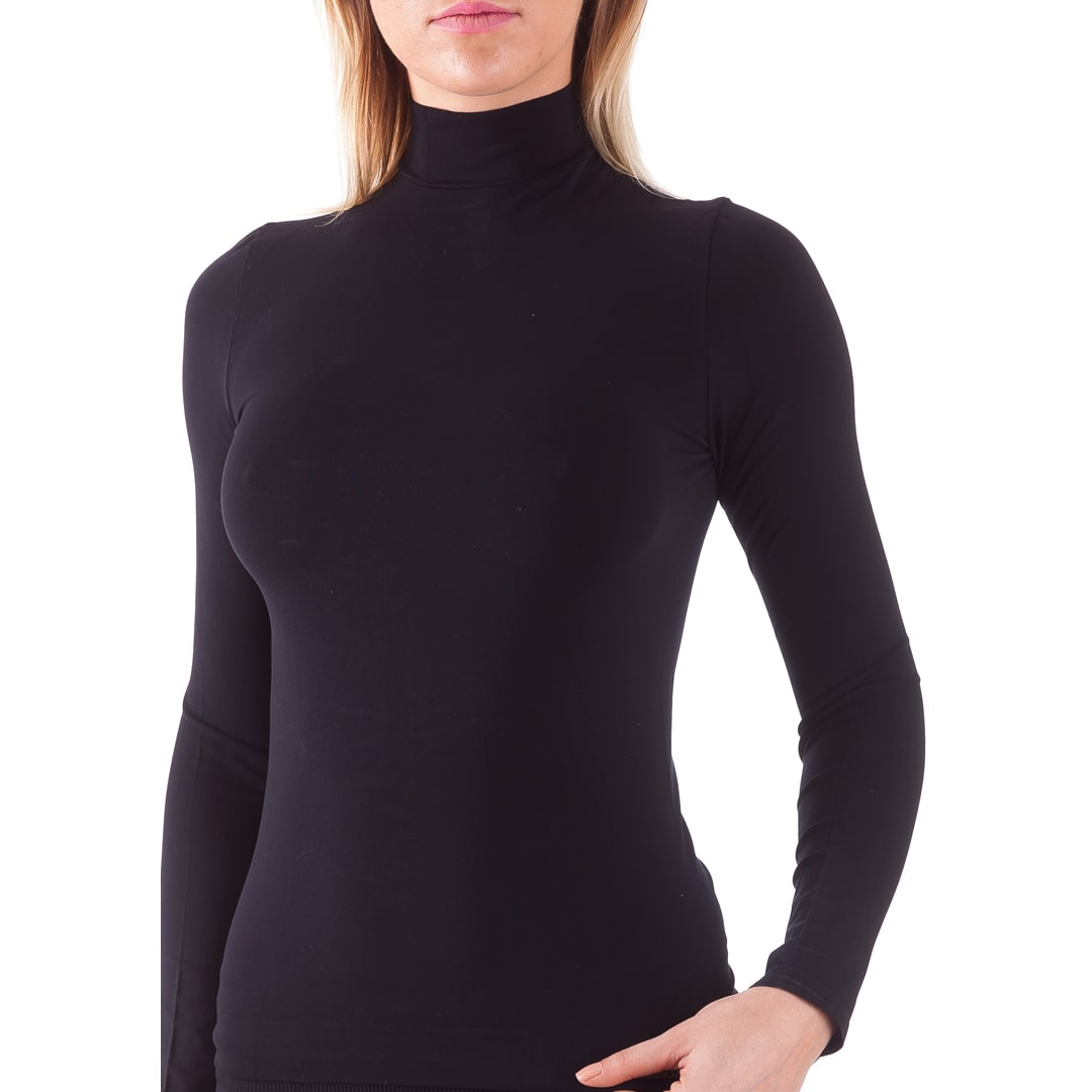 Bellissima: Lupetto Manica Lunga Donna Nero