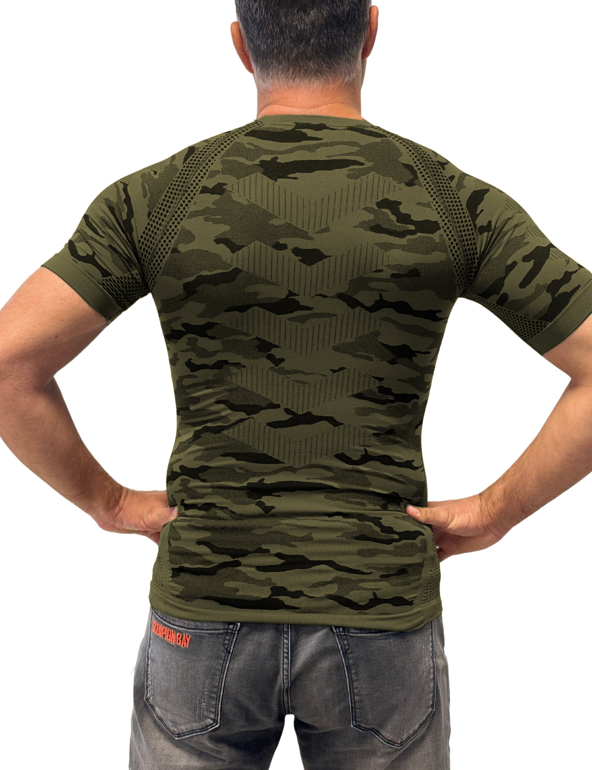 Bellissima: Maglia TERMICA light traspirante in tessuto tecnico Dryarn Verde Oliva