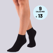 Bellissima: Offerta Speciale 9 PAIA - Midi Calza Unisex Nero