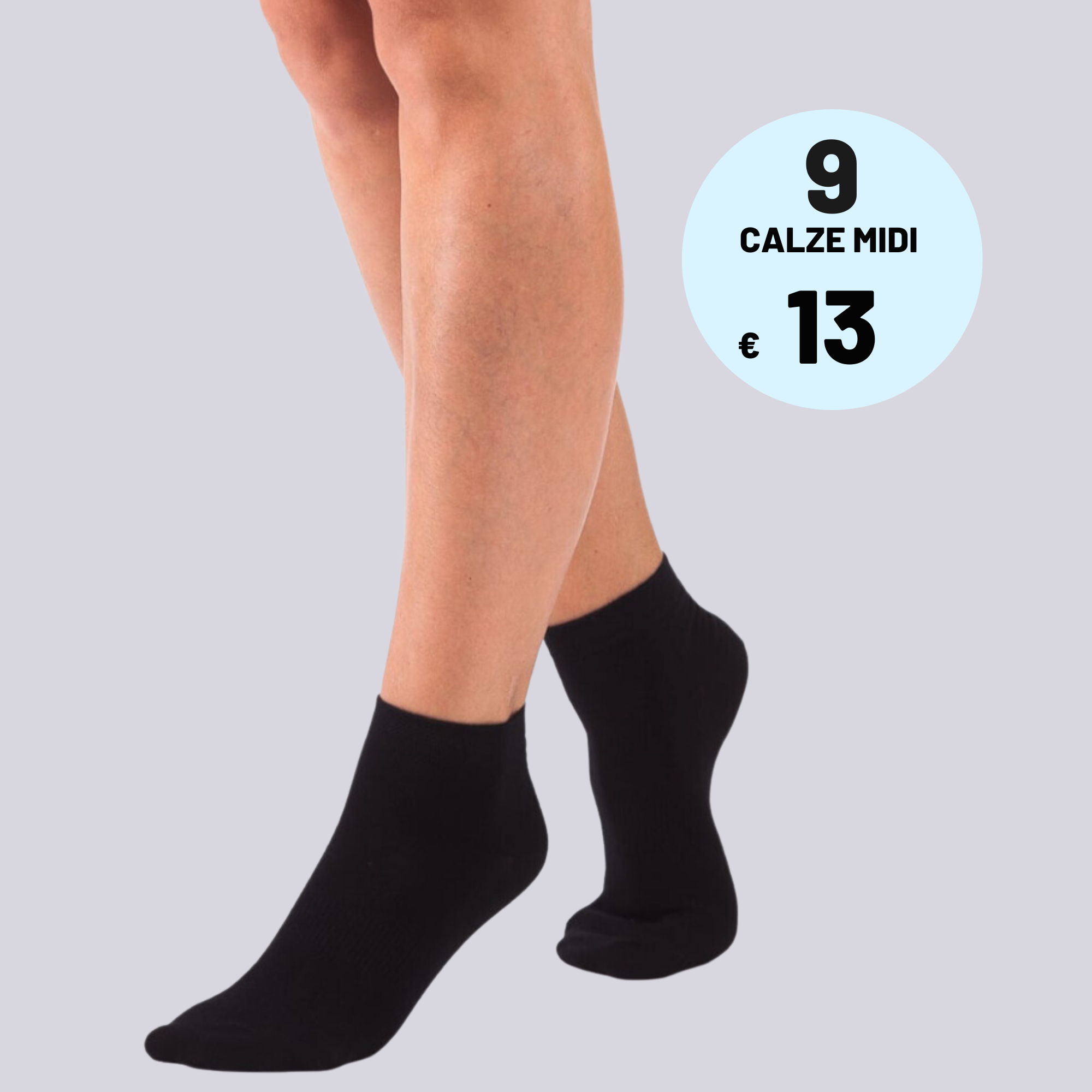 Bellissima: Offerta Speciale 9 PAIA - Midi Calza Unisex Blu