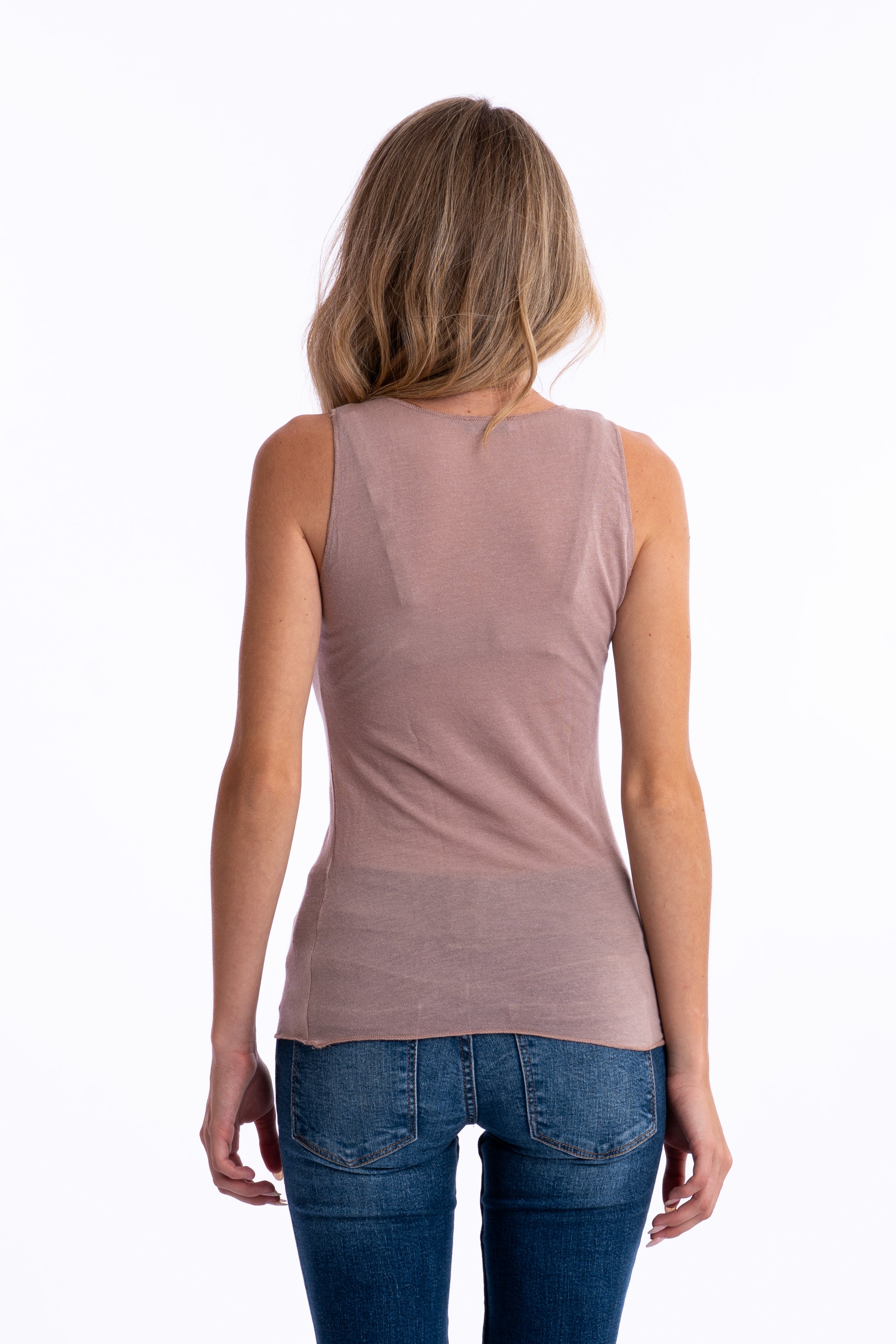 Canotta spalla larga in cashmere Superlight