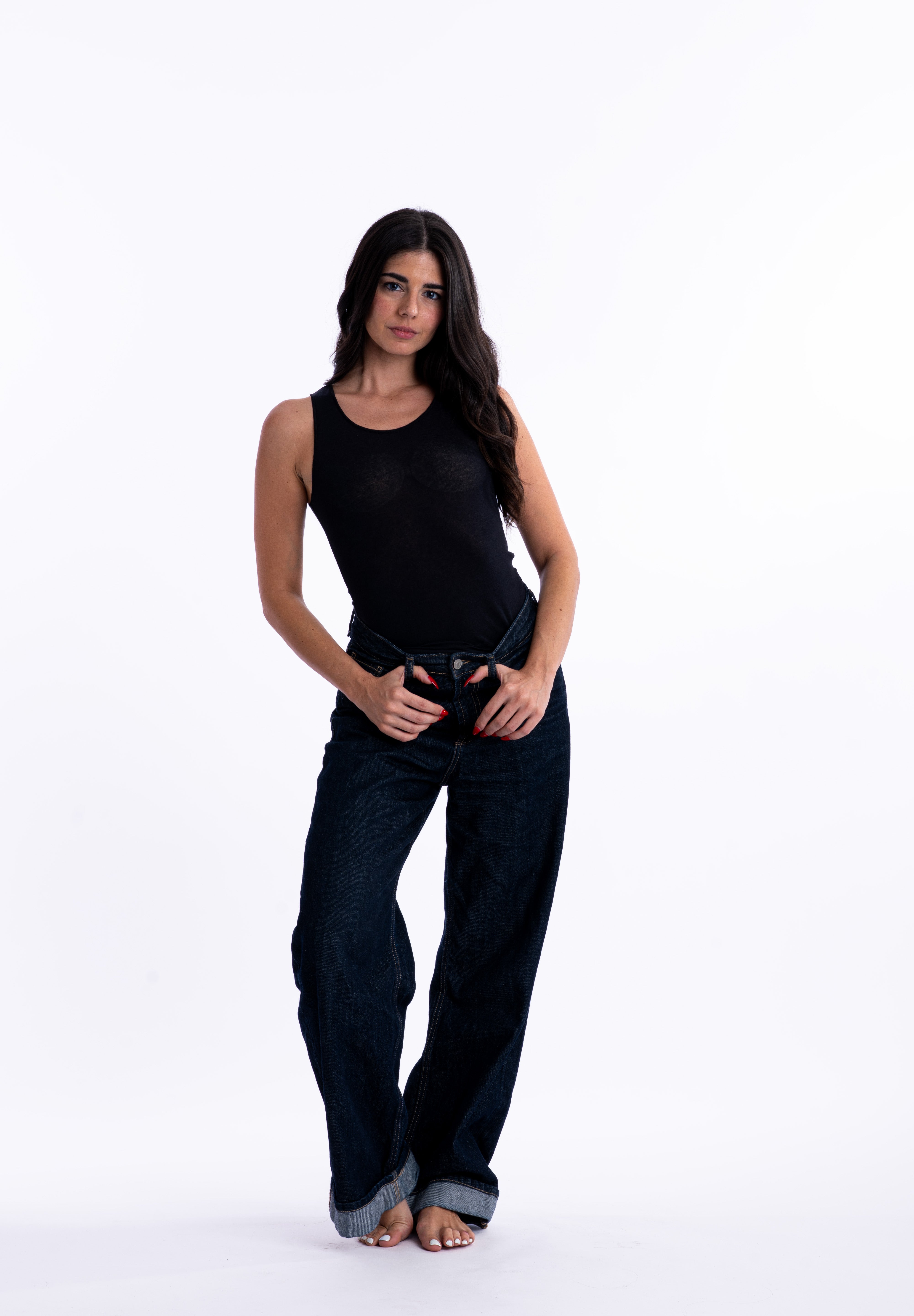 Canotta spalla larga in cashmere Superlight