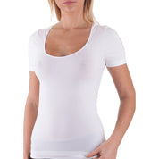 Bellissima: T-Shirt Scollo Americano Bianco