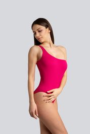 Bellissima: Costume mono-spalla Piquet Arancio