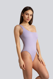 Bellissima: Costume mono-spalla Piquet Orchidea