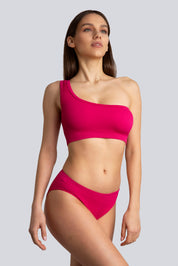 Bellissima: Top mono-spalla Piquet Fucsia