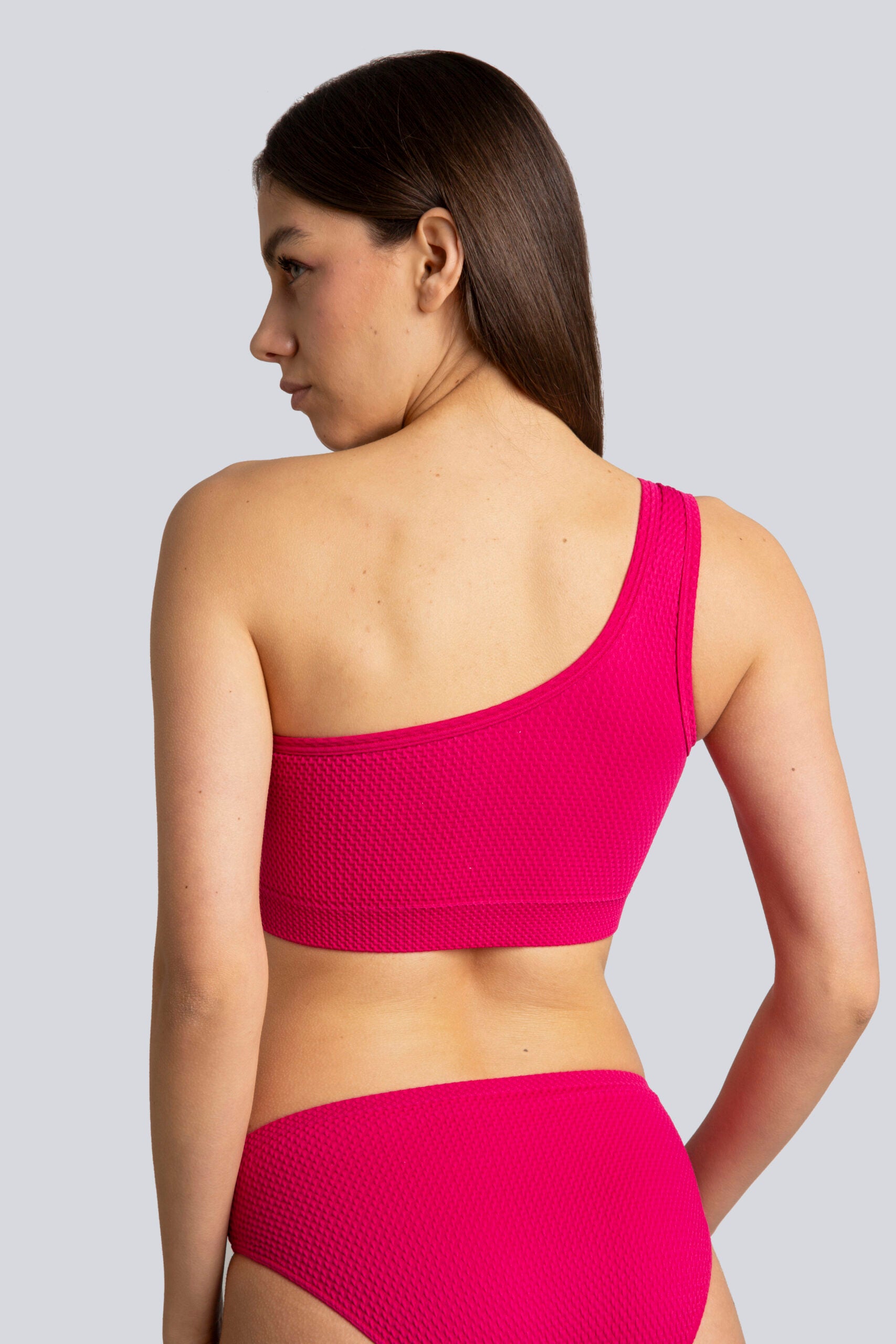 Bellissima: Top mono-spalla Piquet Fucsia