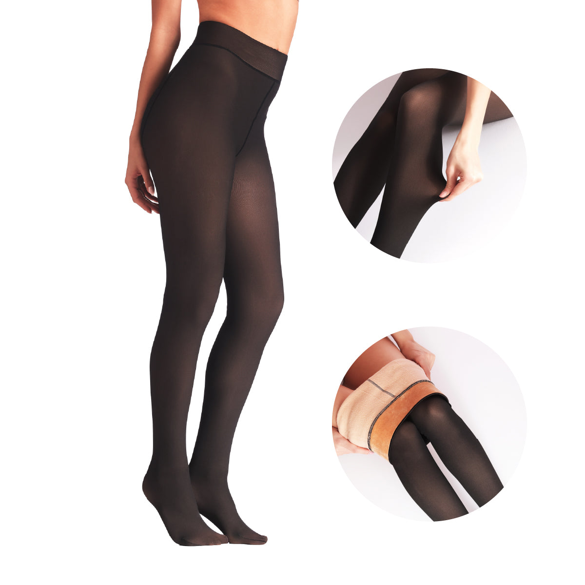 Bellissima: Collant termico effetto velato Nero